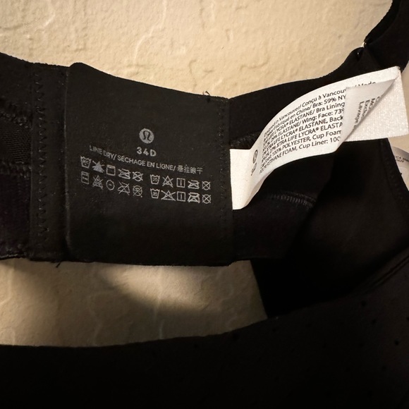 NWT lululemon Run Times high support bra Black 34D - Picture 4 of 7